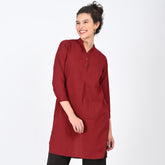 Sofia Set of 2 - Long Tunic & Pants - Maroon & Coffee